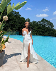 Rhinestone Satin Maxi Dress