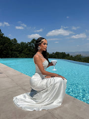 Rhinestone Satin Maxi Dress