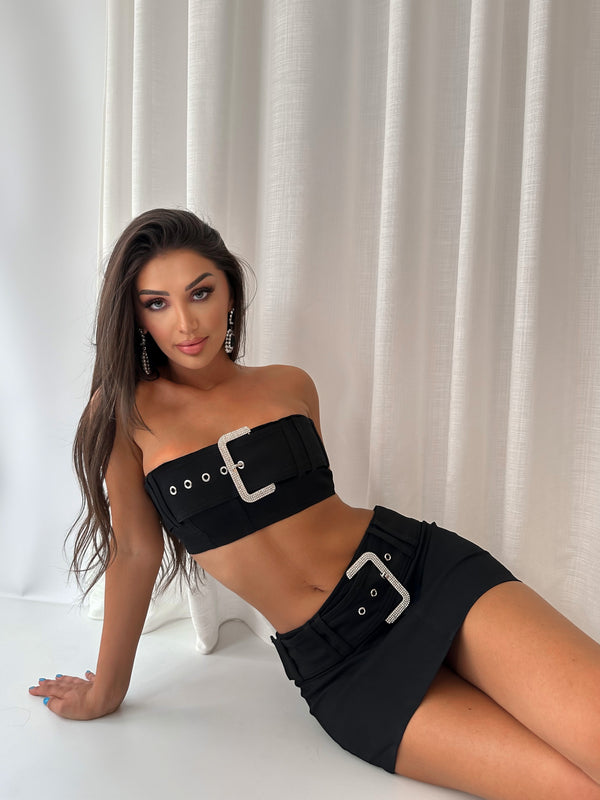 Buckle Micro Skirt Set