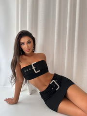 Buckle Micro Skirt Set