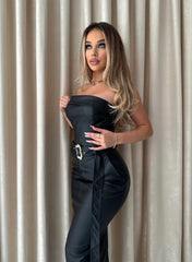 Hardware Faux Leather Dress