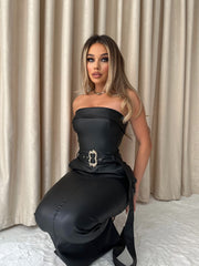 Hardware Faux Leather Dress