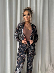 Floral Blazer Pant Set