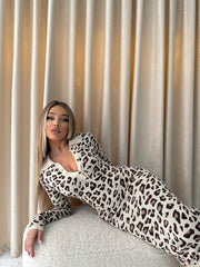 Leopard Sweater Midi Dress