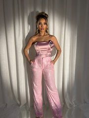 Wide Leg Sequin Trousers