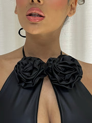 Leather Rosette Skirt Set