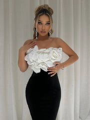 Velvet Sequin Ruffle Dress