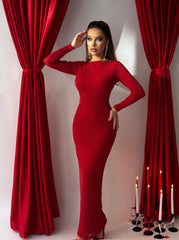 Rhinestone Mesh Maxi Dress