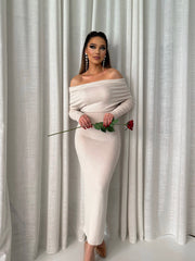 Off Shoulder Sweater Maxi Dress