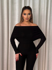 Off shoulder Sweater Jumpsuit