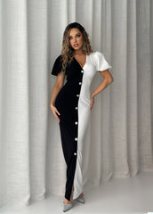 Illusion Crepe Maxi Dress