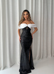Off Shoulder Sequin Gown