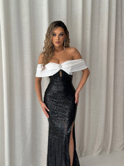 Off Shoulder Sequin Gown