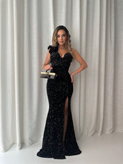 Velvet Sequin Gown