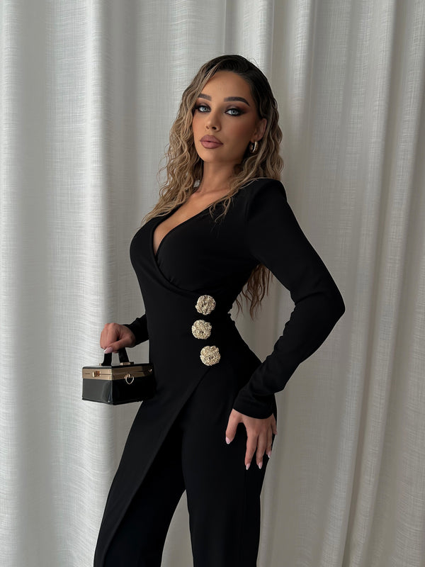 Gold Button Jumpsuit