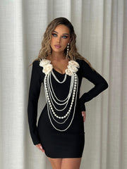 Pearl Bandage Mini Dress