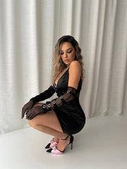 Satin Heart Mini Dress