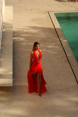 Ruched Floral Maxi Dress