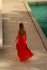 Ruched Floral Maxi Dress