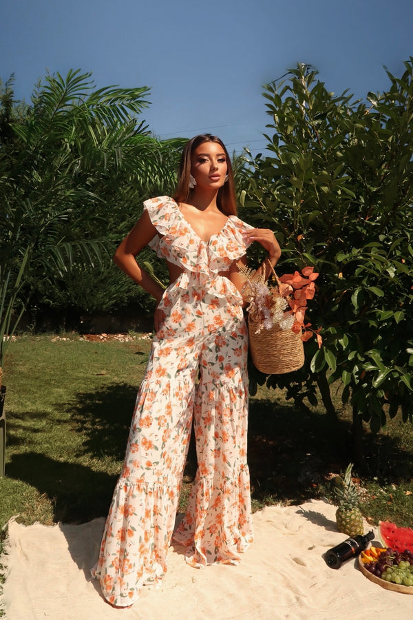 Floral Wide Leg Jumpsuit