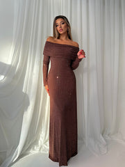 Chocolate Embellished Gown