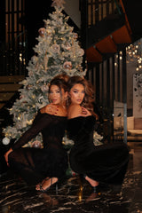 Velvet Fur Maxi Dress