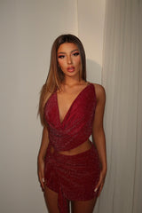 Scarlet Shine Metallic Mini Dress