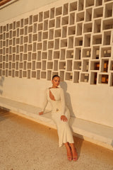 Golden Allure Cut Out Maxi Dress