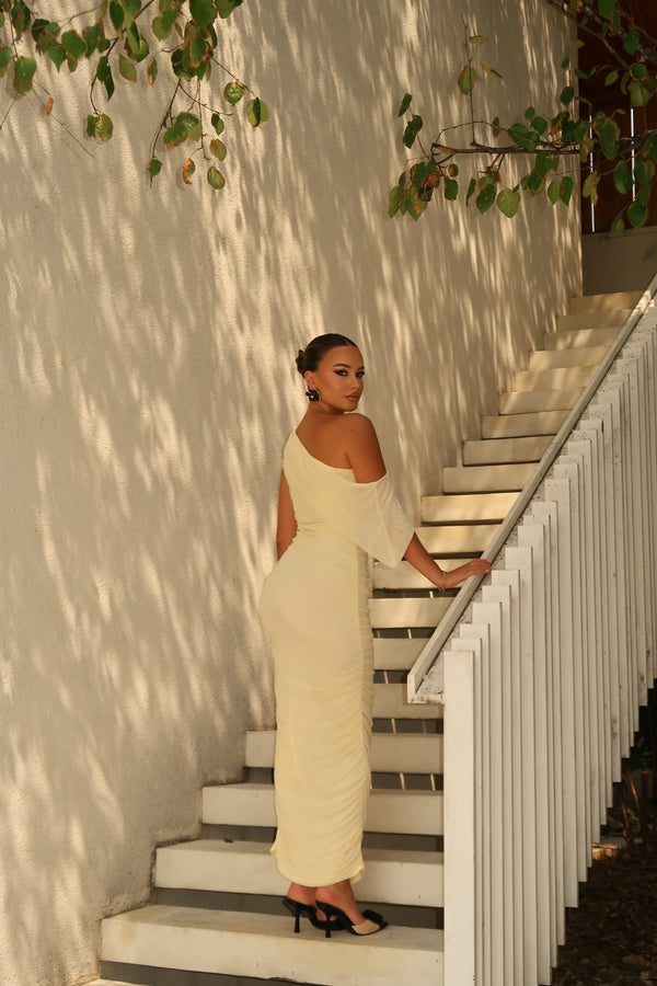 Almond Whisper Maxi Dress