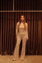 Sleek Ribbed Long Sleeve Jumpsuit