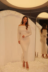 Off Shoulder Sweater Maxi Dress