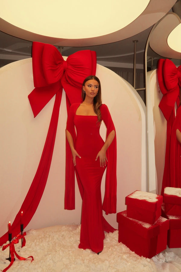 Majesty Cape Maxi Dress