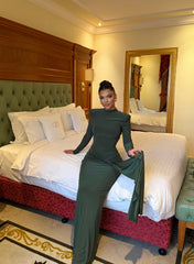 Timeless Olive Drape Dress