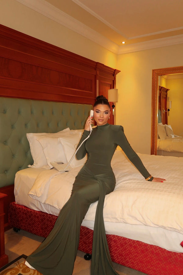 Timeless Olive Drape Dress