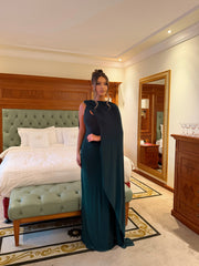 Royal Flow Cape Dress