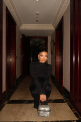 Draped Long Sleeve Jumpsuit