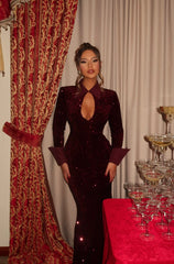 Velvet Sequin Gown