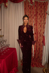 Velvet Sequin Gown
