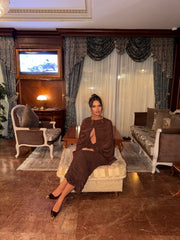 Mesh Draped Maxi Dress