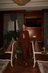 Mesh Draped Maxi Dress