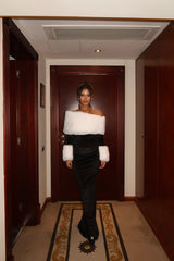 Fur Elegant Velvet Maxi Dress