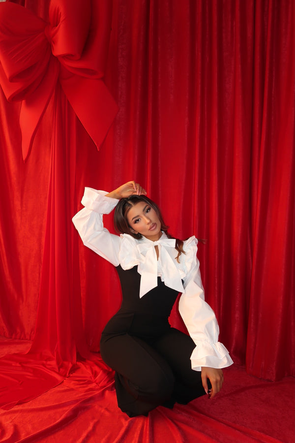 Ruffle Contrast Jumpsuit