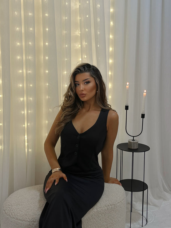 Tailored Vest Maxi Dress