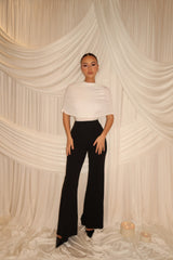 Monochrome Elegance Cape Jumpsuit