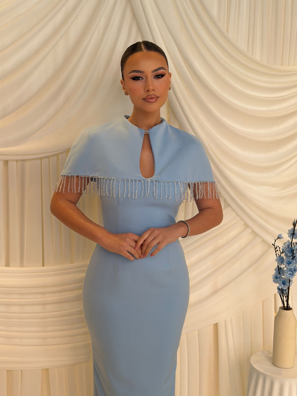 Blue Aura Cape Dress