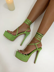 Green Platform Heels